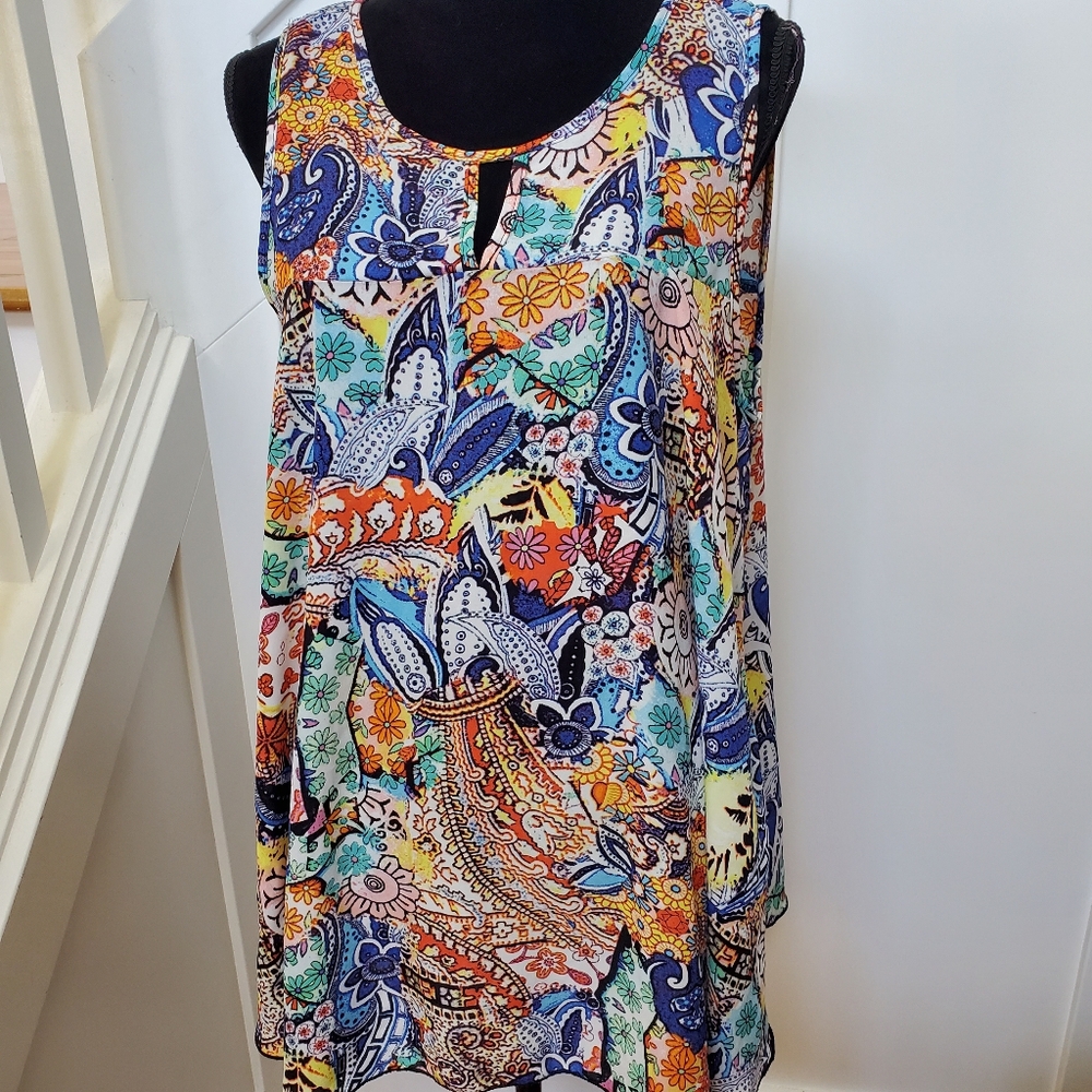 Colorful Paisley Floral Blouse